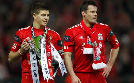 Carling Cup, Steven Gerrard; Jamie Carragher, Liverpool Vs Cardiff City