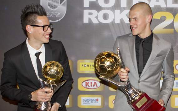 Best Slovak Footballers Of Year 2011 - Marek Hamsik and Martin Skrtel