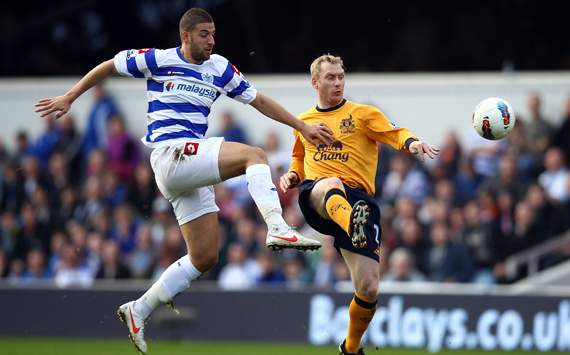 EPL - Queens Park Rangers v Everton, Adel Taarabt and Tony Hibbert