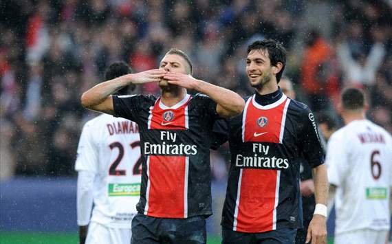 PSG vs Ajaccio, Menez and Pastore (Ligue 1)