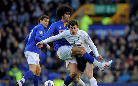 EPL - Everton v Tottenham Hotspur, Marouane Fellaini and Gareth Bale