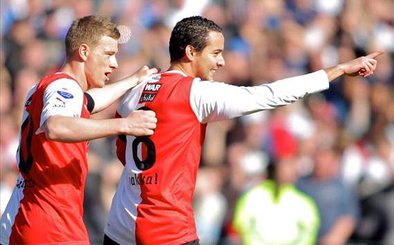 Feyenoord - FC Utrecht, Otman Bakkal en John Guidetti