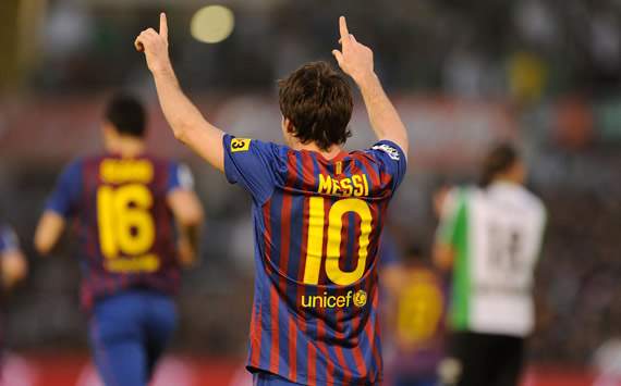 Liga BBVA: Racing Santander- FC Barcelona: Lionel Messi 