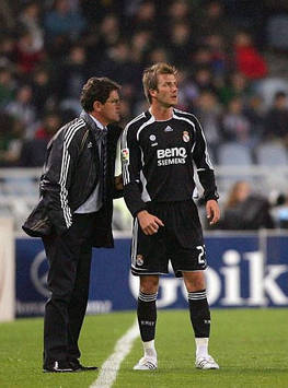 Fabio Capello - David Beckham - Real Madrid (AFP)
