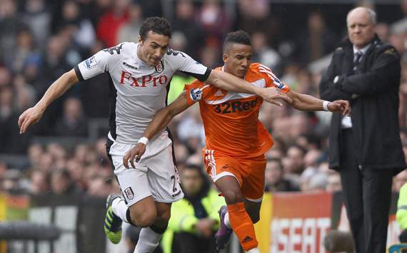 EPL-Fulham v Swansea City, Stepen Kelly and Scott Sinclair