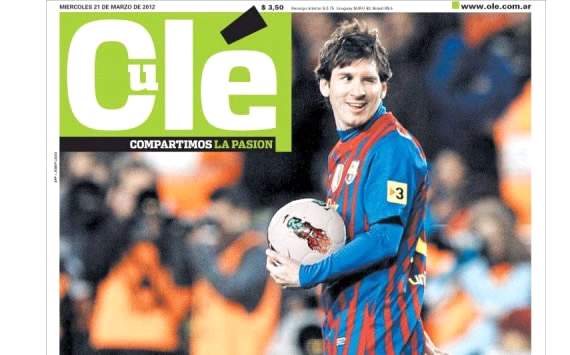 Messi en la portada de Olé
