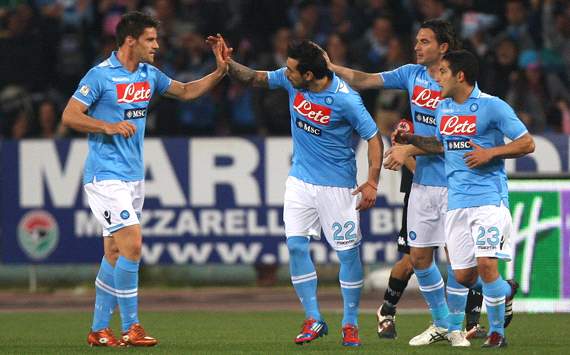 Napoli players celebrating - Napoli-Siena (Getty Images)