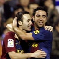 Iniesta - Xavi  - Zaragoza-Barcelona (AFP)