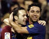 Iniesta - Xavi - Zaragoza-Barcelona (AFP)