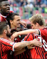 Milan celebrating