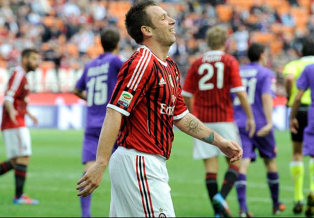 TEAM NEWS: Cassano leads the attack for AC Milan at Siena