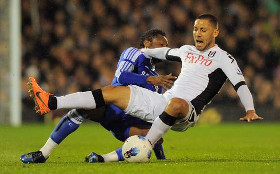 EPL, Clint Dempsey; Mikel, Fulham v Chelsea