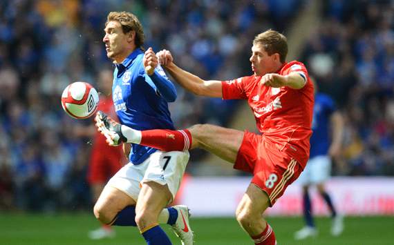 FA Cup: Nikica Jelavic - Steven Gerrard, Liverpool v Everton 