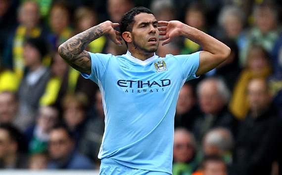 EPL: Carlos Tevez, Norwich City v Manchester City