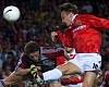Teddy Sheringhams header for last minute goal for Manchester United in Champions League final 1999 vs Bayern Munich Teddy Sheringhams header for last minute goal for Manchester United in Champions League final 1999 vs Bayern Munich
