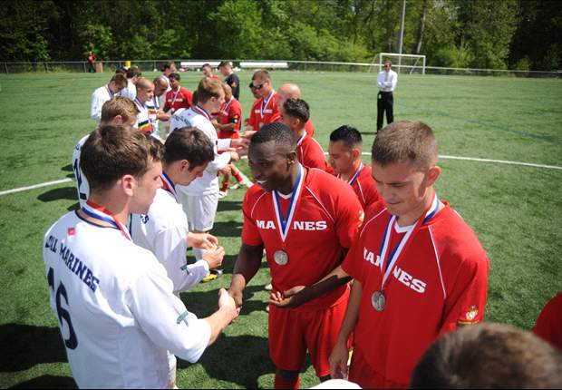 Coming off deployments to Afghanistan and other places, U.S. and British Marines faceoff on the soccer pitch