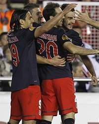 Atletico Madrid celebrating