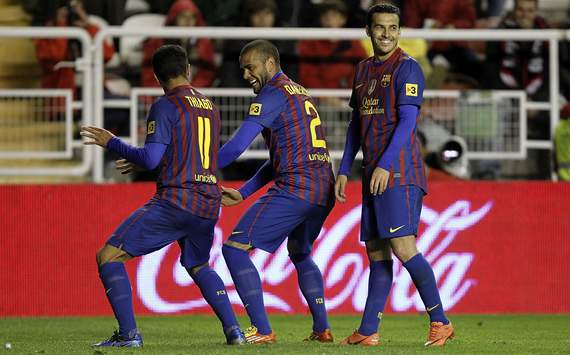 Thiago, Dani Alves, Pedro, Rayo Vallecano, Barcelona