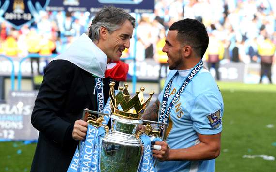 EPL: Roberto Mancini - Carlos Tevez, Manchester City v QPR