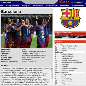 Tu blog en las páginas de los equipos en Goal.com