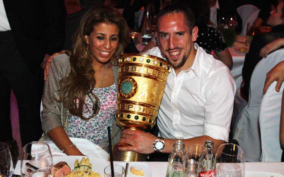 Franck Ribery; Wahiba Ribery - DFB Cup Final - Champions Party 