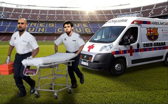 Leo Messi y Pep Guardiola atienden las bajas del Barcelona