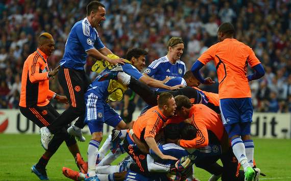 UEFA Champions League: FC Bayern München - FC Chelsea, Chelsea celebrating