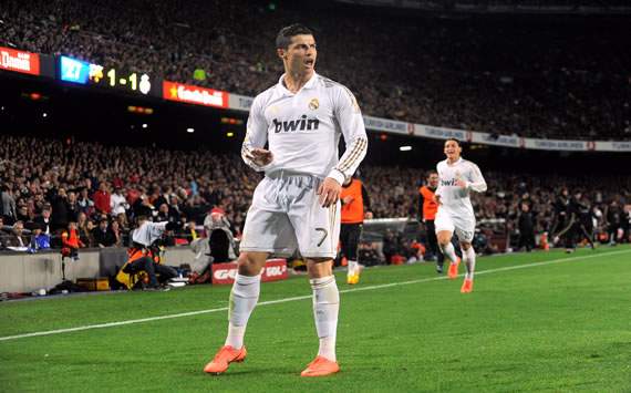 Cristiano Ronaldo, jugador del Real Madrid, celebrango un gol el Clasico