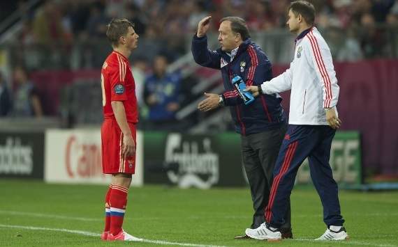 Dick Advocaat and Andrei Arshavin, Russia vs Czech Republic