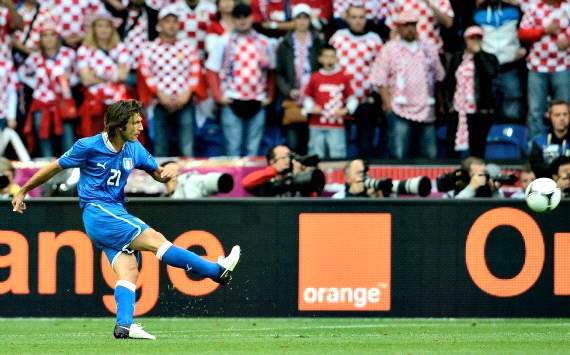 Andrea Pirlo's free kick in Italy-Croatia
