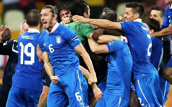 Italy celebrating