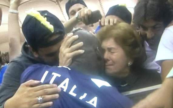 Balotelli, Italy, hugs adoptive mother