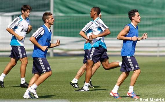 Fabinho, Callejón, Ríos y Morata, entrenamiento Real Madrid