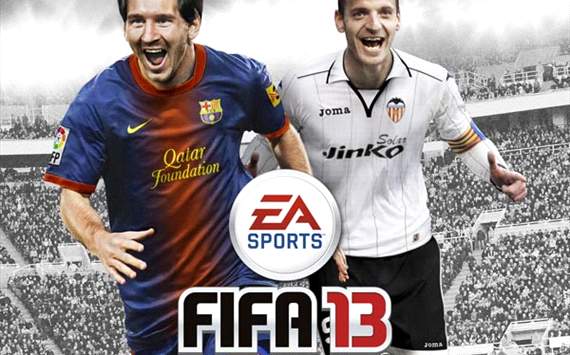 Leo Messi, Roberto Soldado, FIFA 13 cover