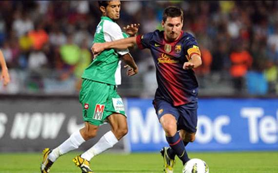 Lionel Messi in Raja Club Athletic @ Morcco Vs FC Barcelona @ Spain