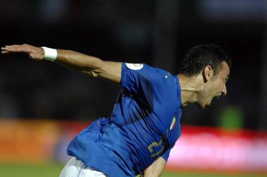 Euro 2008: La gioia di Quagliarella dopo il secondo goal alla Finlandia (Foto Grazia Neri)