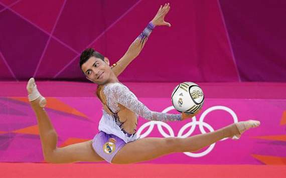 Cristiano Ronaldo aprovecha su flexibilidad para brillar en la gimnasia rítmica