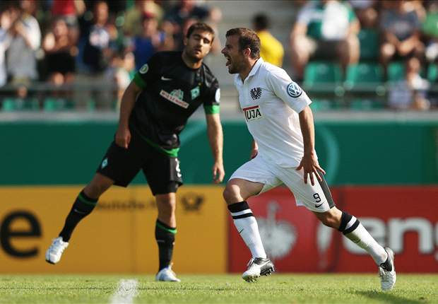Matt Taylor scores hat trick to oust Werder Bremen from DFB-Pokal