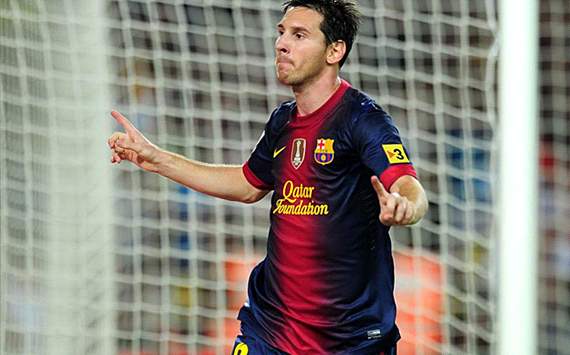 Messi after sealing his penalty in spanish supercup( barcelona-real madrid)