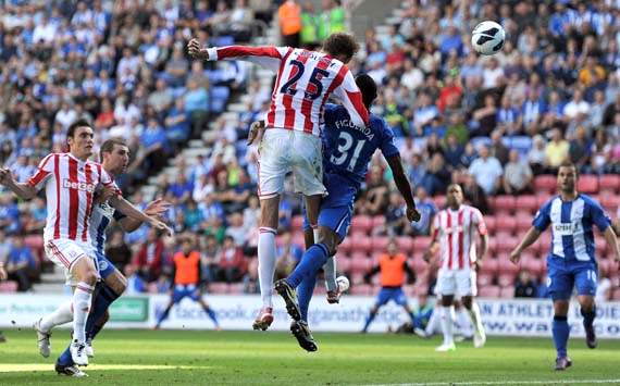 EPL; Peter Crouch, Wigan Athletic v Stoke City