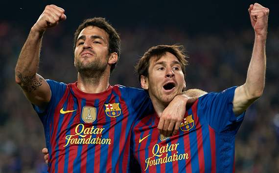 Cesc Fabregas, Lionel Messi, Barcelona