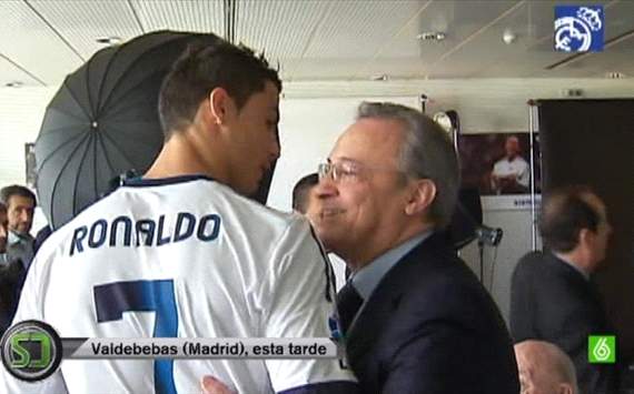 Cristiano Ronaldo, Florentino Perez, Real madrid president 