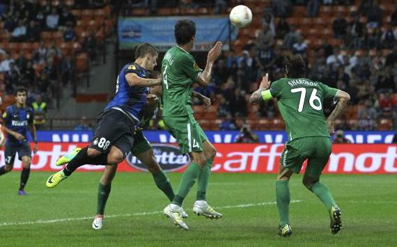 Marko Livaja scores a goal in Inter-Rubin Kazan