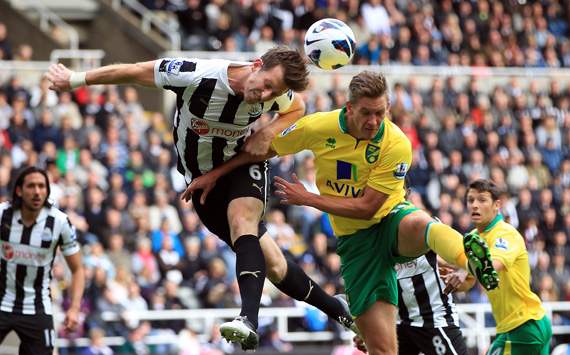EPL - Newcastle United v Norwich City, Mike Williamson and Steve Morrison