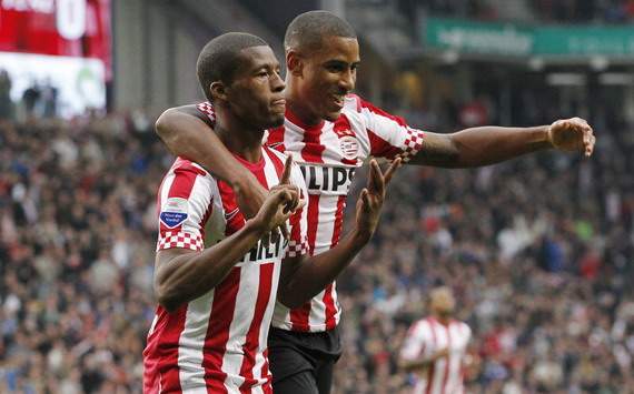 Goal PSV, Georginio Wijnaldum & Luciano Narsingh, PSV - Feyenoord