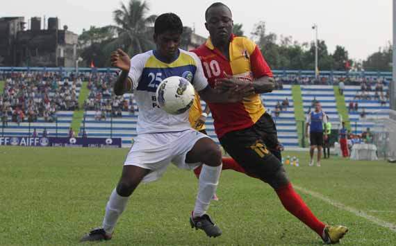 East Bengal's Chidi Edeh in action on Tuesday,Federation Cup 2012