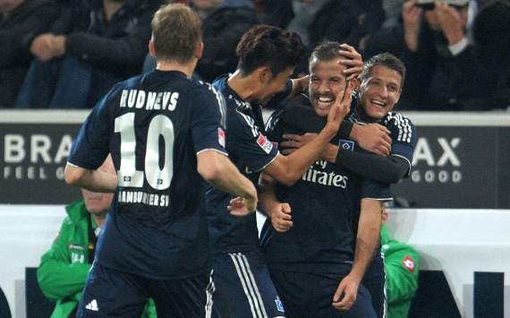 Der HSV jubelt in Mönchengladbach