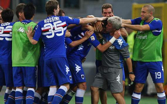 Sampdoria celebrating