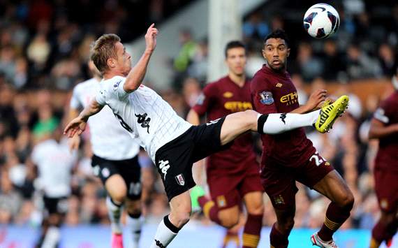 EPL, Fulham v Manchester City, Damien Duff, Gael Clichy