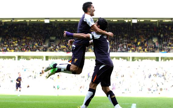 EPL, Norwich City v Liverpool, Nuri Sahin, Luis Suarez